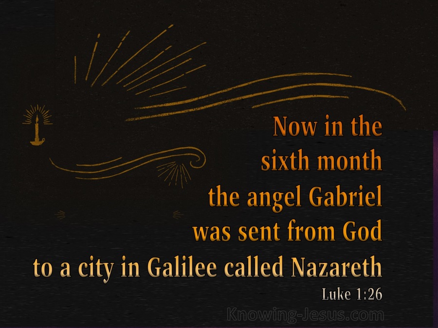 Luke 1:26 The Angel Gabriel Was Sent From God (orange)